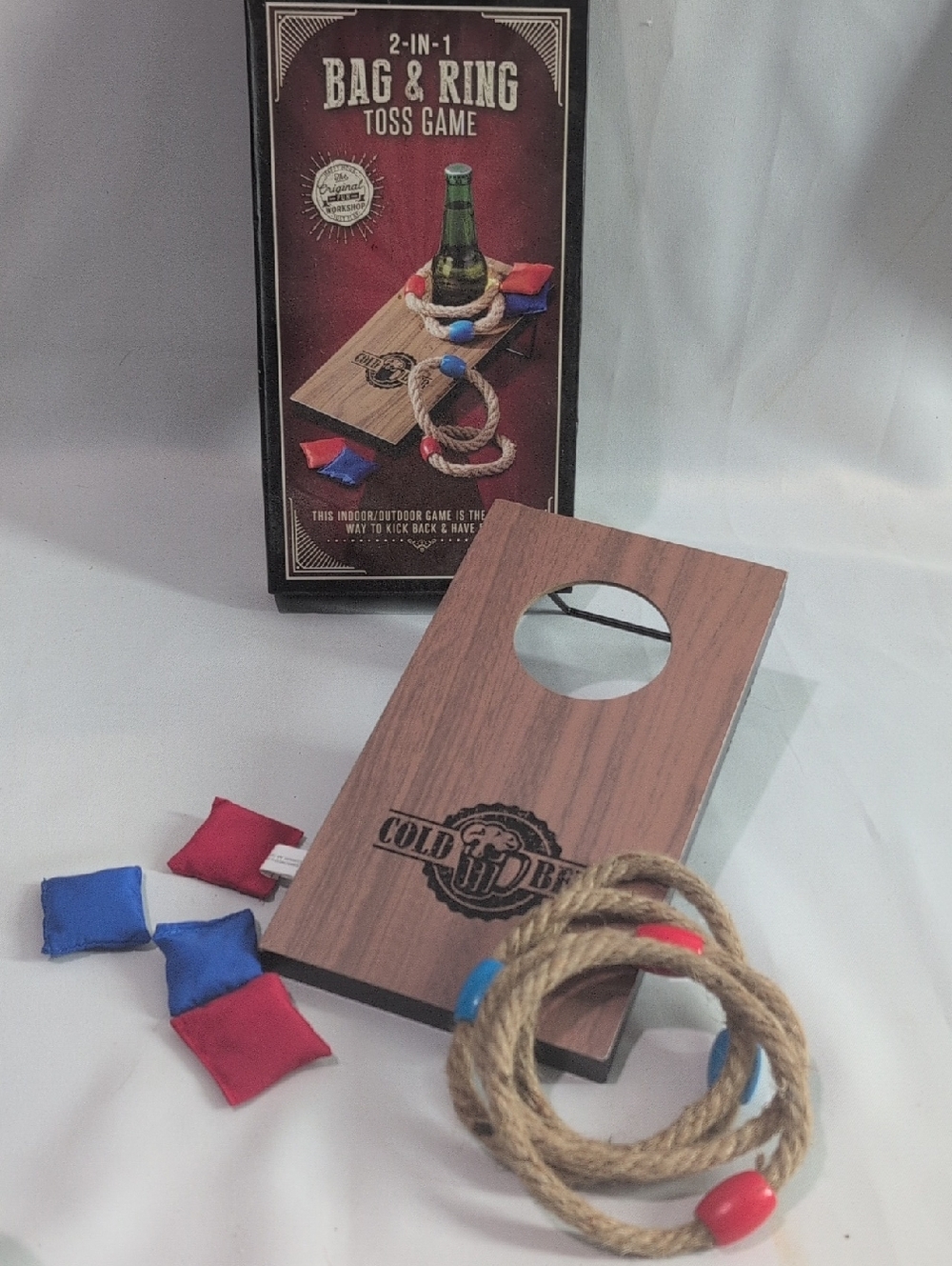 2-in-1 Bag & Ring Toss Game - Red & Blue